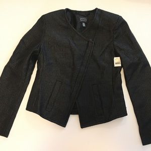 AYR Asymmetrical Moto Blazer Navy Black NWT $525